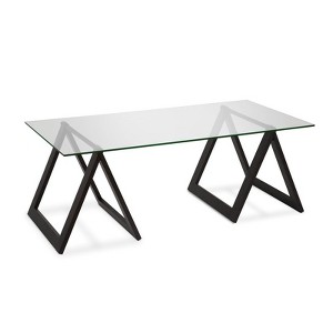  Metal Sawhorse legged Coffee Table in Black - Henn&Hart - 1 of 4