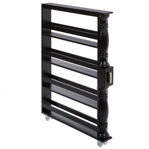 The Lakeside Collection Wooden Can Organizer & Spice Rack - Slim Rolling Kitchen Cart - 1 of 4