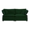 Chenille Two-Seater Sofa with 1 Footrest 2 Seater L-Shaped Sectional with Ottoman Loveseat with Ottoman for Small Living Space Beige Chenille - 3 of 4