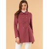 INSPIRE CHIC Women's Christmas Peter Pan Collar Double Breasted Long Trench Winter Pea Coat - 3 of 4