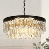 LNC Zephyrine 9-Lights 21.5" Mid-Century Modern Luxury Tiered Crystal Chandelier,Gold and Black - 2 of 4