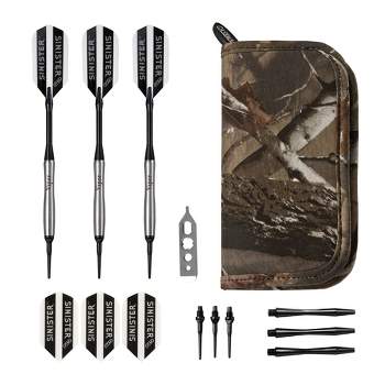 Viper Sinister Tungsten Soft Tip Darts and Realtree Hardwoods Deluxe Dart Case - Camo