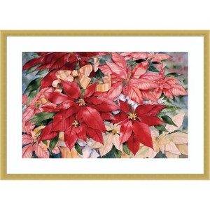 Amanti Art Poinsettia by Kathleen Parr McKenna Wood Framed Wall Art Print 25 in. x 18 in. - 1 of 4
