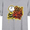 Women's - Peanuts - Charlie Brown Good Vibes Only Oversized Graphic T-Shirt - 2 of 4