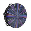 Polyester Drum Skin + Solid Wood 8-inch Double-row Colorful Tambourine Hand-rolled Hand Drum Percussion Instrument golden square - 3 of 4