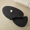 FONTOI 2-Piece Modern Irregular Shape Coffee Table for Living Room Nesting Coffee Tables Minimalist Sofa End Side Table, Black, 49.41"* 29.33"*15.94" - 2 of 4