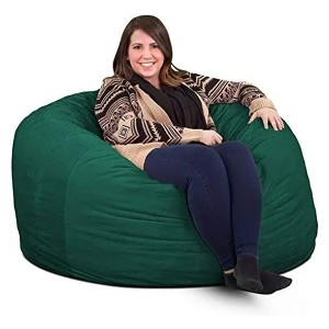Ultimate Sack 4ft Bean Bag Chair, Oversized Comfortable Indoor Floor Lounger, Giant Foam-Filled Furniture for Relaxing, Hunter Suede - 1 of 4