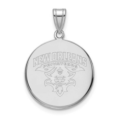 Black Bow Jewelry 14k White Gold New Orleans Privateers NCAA Large Pendant