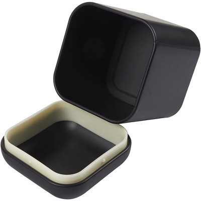 Set of 2 Black Stainless Steel Flour and Sugar Canisters