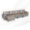 Costway Modular L-shaped Sectional Sofa with  Reversible Chaise & 4 USB Ports Coral Pink/Grey - 4 of 4