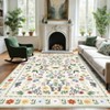 Indoor Farmhouse Bedroom Living Room Rugs, Washable Floral Print Non Slip Dining Room Carpet, Low Pile Accent Rugs - 4 of 4