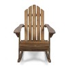 Okak Rustic Adirondack Rocking Chair Premium Acacia Accent Chairs with Cup Holder,1 Pc,Outdoor Lazy Chair for Porch,Backyard&Garden,Brown - 3 of 4