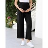 Maternity Pants Women's Smocked High Waisted Comfy Wide Leg Long Pants Pregnancy Casual Loose Yoga Lounge Sweatpants - 2 of 4