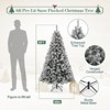 6 Ft Pre-Lit Snow Flocked Artificial Christmas Tree Lighted Xmas Tree with 250 Warm White Lights 800 Branches Tips Christmas Tree with Metal Stand fo - 3 of 4