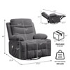 Recliner Chair Nursery, Oversized Manual Reclining Rocking Chair, 360 Swivel Glider with Cup Holder, Massage and Heat Recliner - 3 of 4