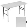 Osparple Folding Outdoor Dining Table,Rectangle Portable Patio Table with Carrying Handle,White - 4 of 4