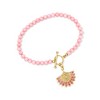Ross-Simons 3.5-4mm Pink Coral Bead Charm-Compatible Toggle Bracelet in 18kt Gold Over Sterling. 8 inches - 3 of 4