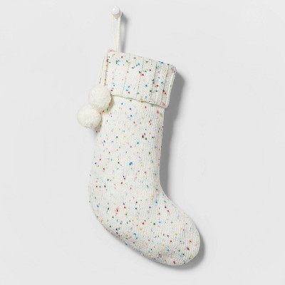 Speckled Knit Christmas Stocking Ivory - Wondershop™