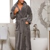 ADR Men's Robe, Plush Fleece Hooded Bathrobe Man, Long Warm Cozy Bath Robe Man - 2 of 4