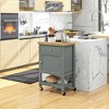 LunaLulinlk Utility Kitchen Cart, Rolling Kitchen Island with Smooth Rubberwood Top - 2 of 4