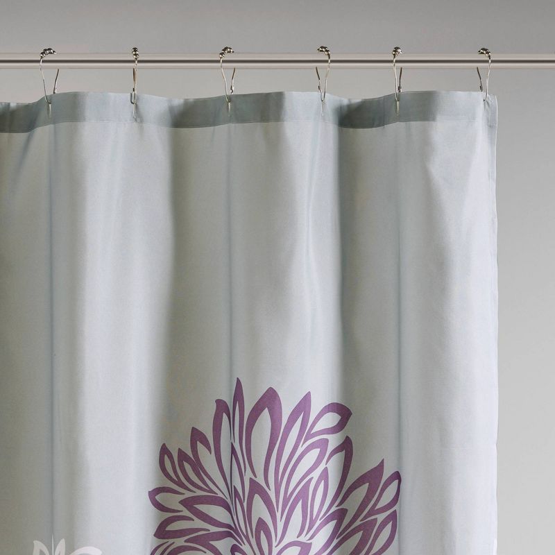 Calla Printed Floral Shower Curtain Purple, 2 of 5