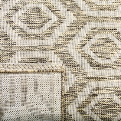Safavieh Courtyard Brown and Bone Geometric Indoor/Outdoor Rug