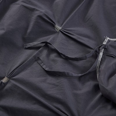 Navy Cotton Pintuck Full/Queen Duvet Cover Set with Shams
