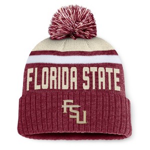 NCAA Florida State Seminoles Humid Knit Cuffed Pom Beanie: Midweight Acrylic, Tagless - 1 of 3