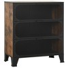 vidaXL Storage Cabinet Set of 2 Rustic brown Metal and MDF Medium - 3 of 4