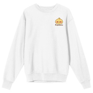 Piyomaru Piyori & Piyoko Crew Neck Long Sleeve Adult White Sweatshirt - 1 of 4