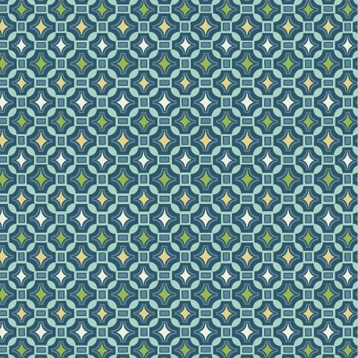Alana Tile Blue and Green Outdoor Dining Chair Cushion
