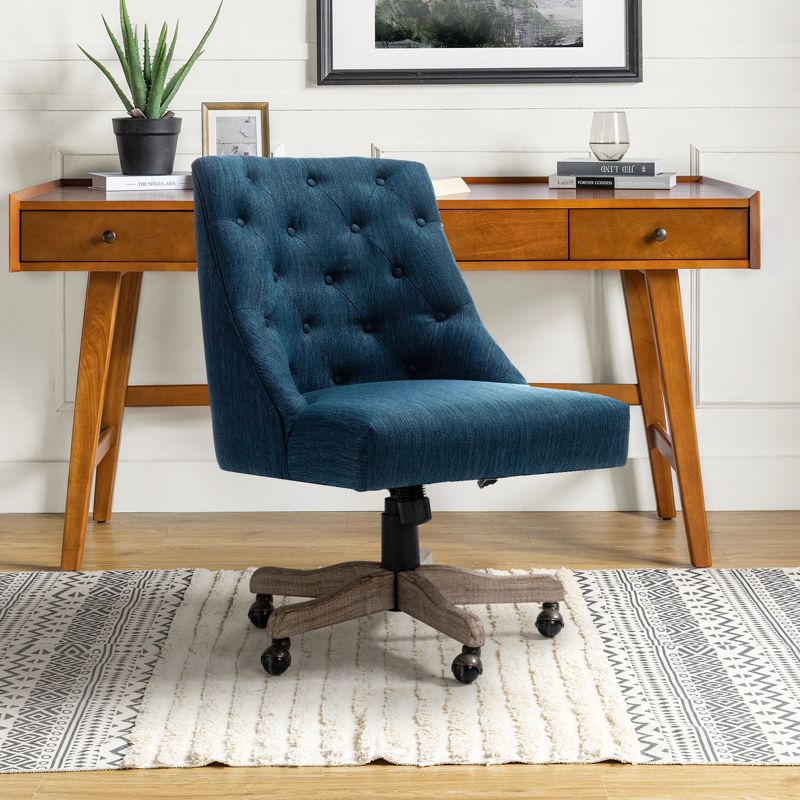 Estelle Velvet Task Chair Upholster Office Chair Swivel Home Desk Chair | Karat Home, 3 of 12