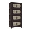 Hrinhom 19.7"W Retro 4-Tiers Foldable Storage Cabinet with Magnetic Door and Wheels - 2 of 4