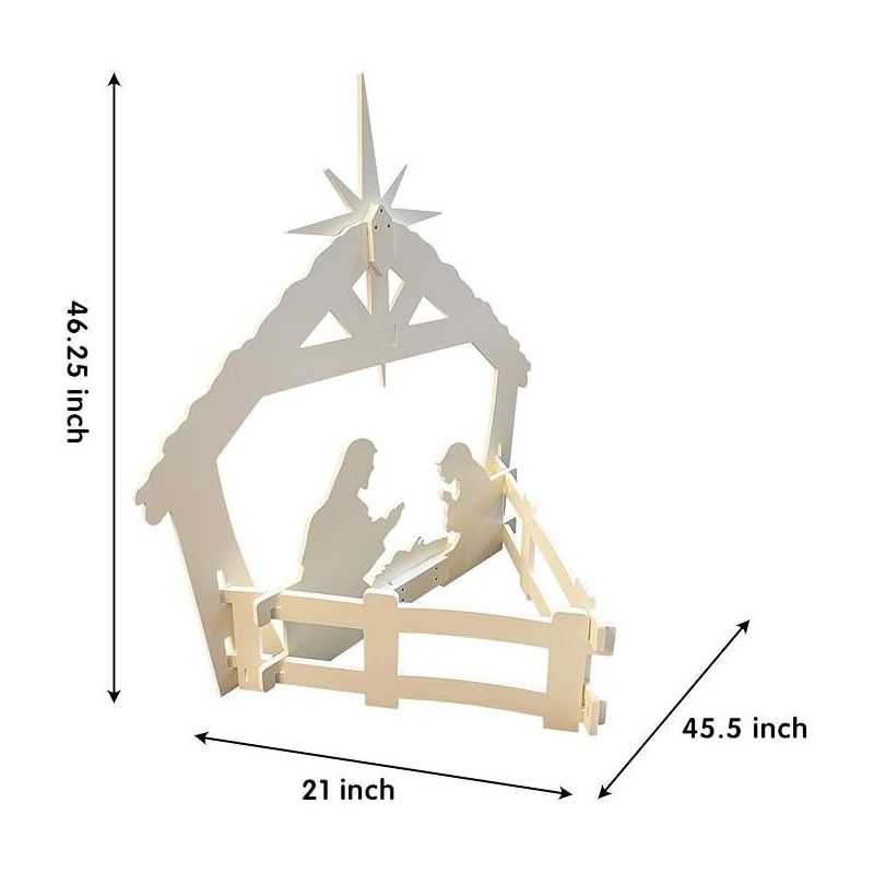 Syncfun 4FT Christmas Holy Family Nativity Scene, Outdoor Yard Decoration w/Water-Resistant PVC for Christmas Decorations, 2 of 5