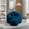 Bean Bag Sofa, Deluxe Upholstered Bean Bag Couch with Back Padded, Gaming Bean Bag Chair with Footstool for Living Room, Bedroom, Apartment Blue - 3 of 4