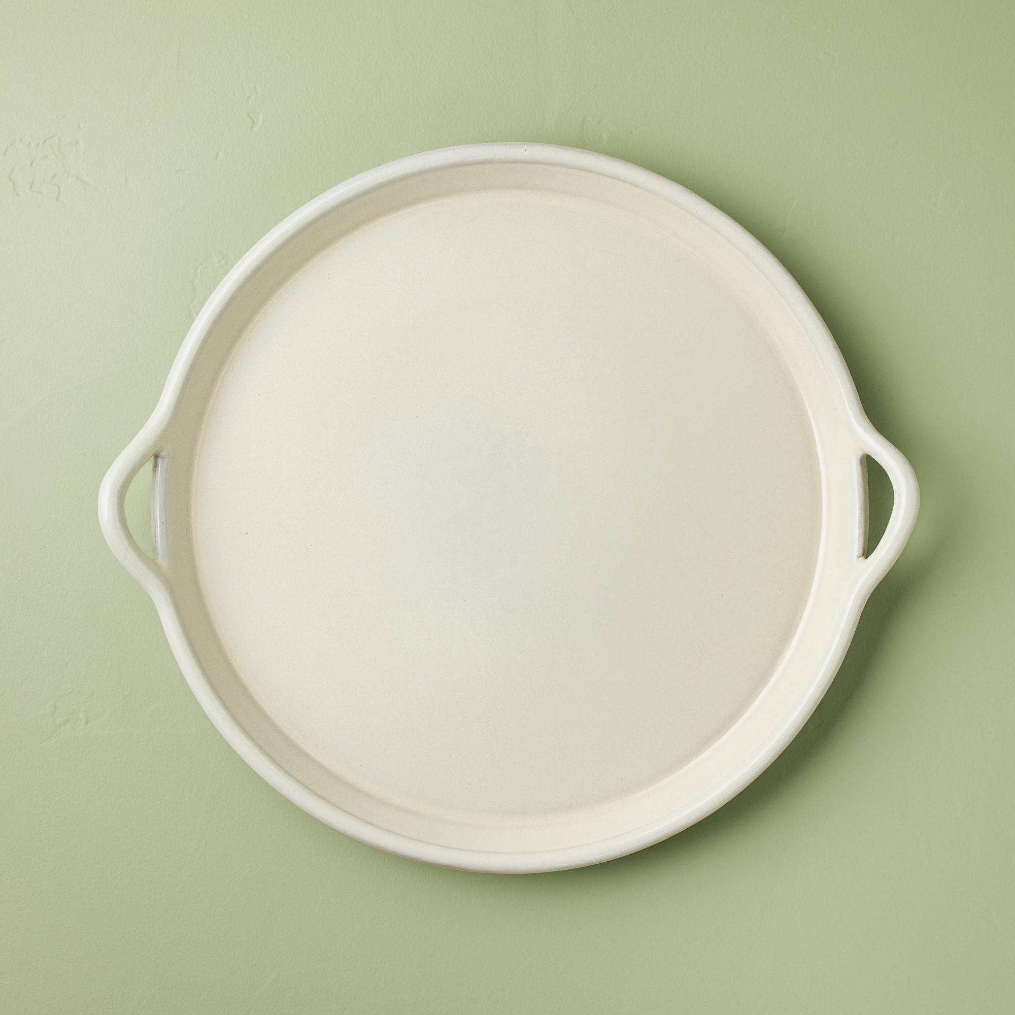 17.5" Oversized Ceramic Tray with Handles Cream - Hearth & Hand™ with Magnolia