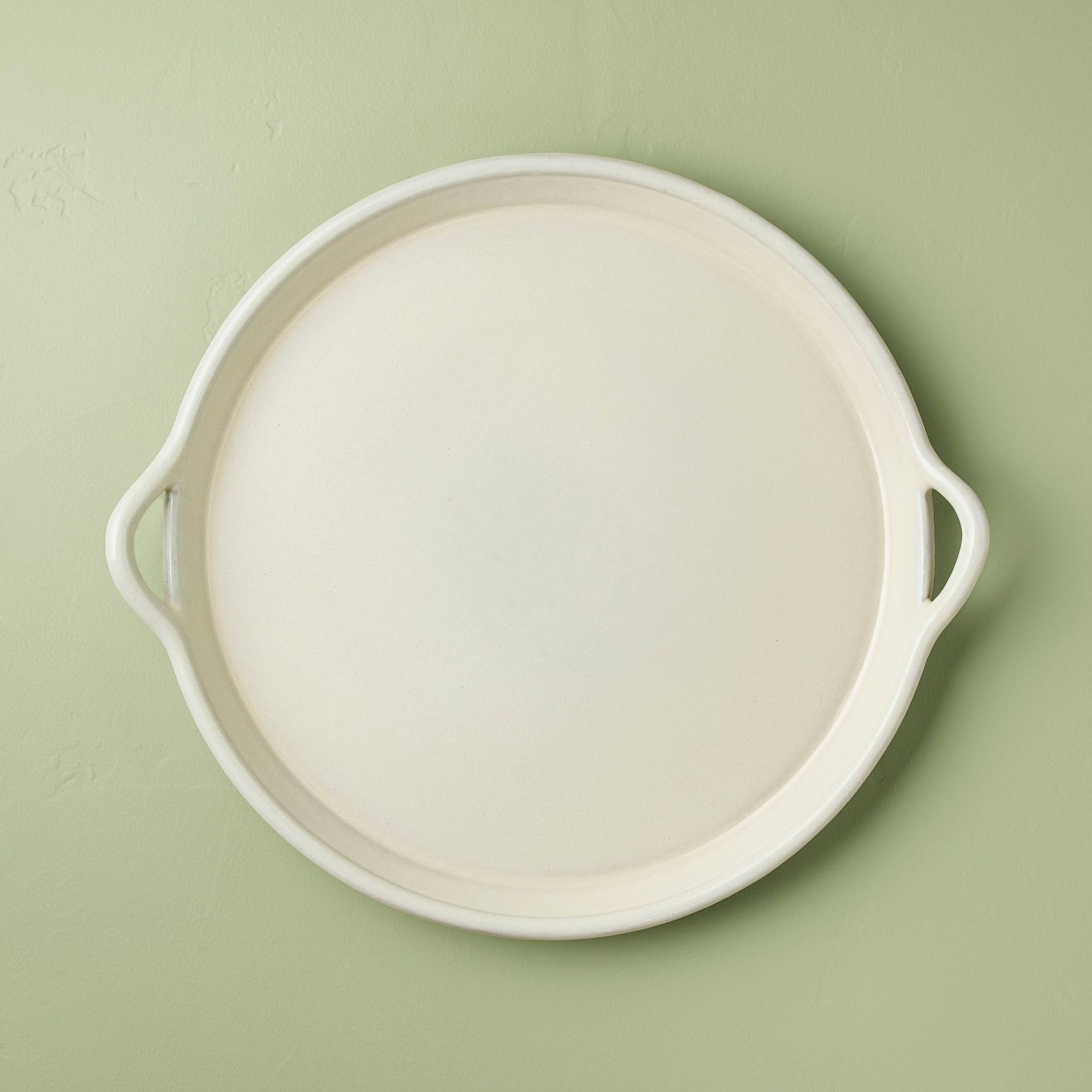 17.5" Oversized Ceramic Tray with Handles Cream - Hearth & Hand™ with Magnolia