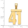 Black Bow Jewelry 14k Yellow Gold, Athletic Collection, Large Polished Number 41 Pendant - 2 of 3