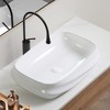 ChicFurnit Bathroom Sinks Rectangle Countertop Bathroom Sink Porcelain Ceramic Thin Edge Basin Vessel Sink for Bathrooms, White, 23.63"*16.93"*5.32" - 2 of 4