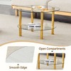 NicBex Contemporary Minimalist Double-Layer Tempered Glass Coffee Table with Storage,Round Center Table for Living Room - 4 of 4