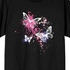 Celestial Tropics Pink Paint and Butterflies Men's Black T-Shirt - 2 of 3
