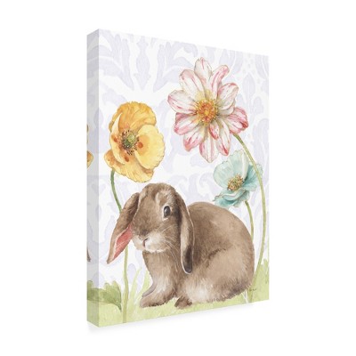Trademark Fine Art -Lisa Audit 'Spring Softies Bunnies III Purple' Canvas Art