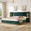 Christopher Knight Home Velvet Upholstered Bed with 2 Built-in Led Lights and 2 Side Panels - 2 of 4