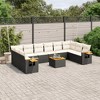 vidaXL 11 Piece Patio Sofa Set with Cushions Black and Cream - With Table - 2 of 4