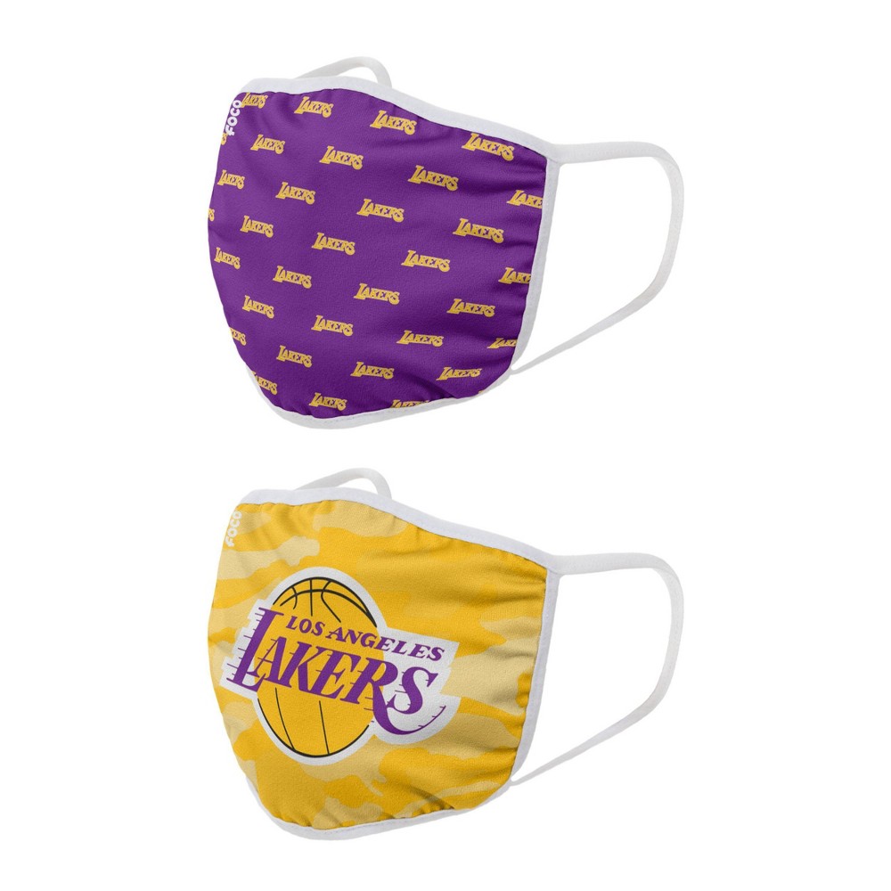 Adult NBA Los Angeles Lakers Face Covering 2-Pack