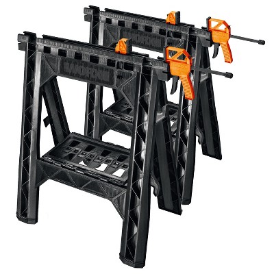 Worx WX065 Clamping Sawhorses, pair with 2 clamps