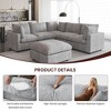 Modern V Shaped Sectional Couches for Living Room,100 Inch 5-Seater Chenille Deep Seat Modular Sofa with Ottoman, Cloud Couch for Bedroom - 4 of 4