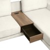 VYNXARIA 114in L-shaped Sofa Sectional Sofa with Two USB Ports and Two Power Sockets,a Storage Drawer and a Reversible Chaise Lounge,Beige - 3 of 4
