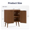 FONTOI Storage Cabinet, Sideboard Cabinet with Doors and Shelves, Buffet Cabinet with Waveform Panel for Dining Room, Walnut, 23.6*11.8*27.6 - 3 of 4