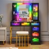 Vlsrka RGB Vanity Desk with Sliding Mirror and LED Lights - 2 of 4